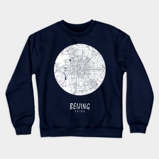 Beijing, China City Map - Full Moon Crewneck Sweatshirt